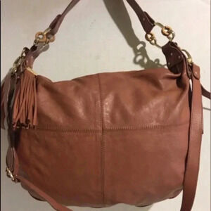 Jenrigo pale pink leather hobo handbag